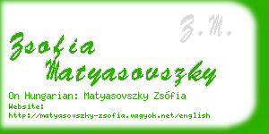 zsofia matyasovszky business card